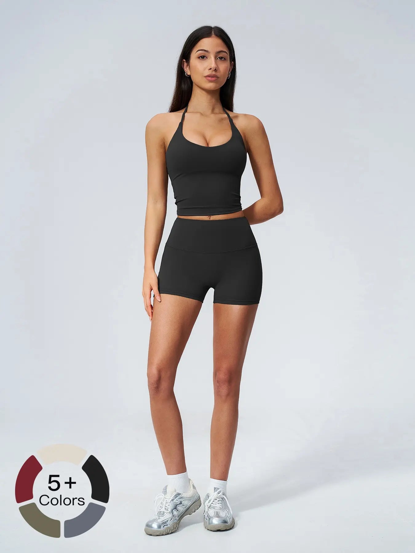 Women's Yoga Set with Padded Bra, Backless High-Waisted Quick-Dry Sportswear