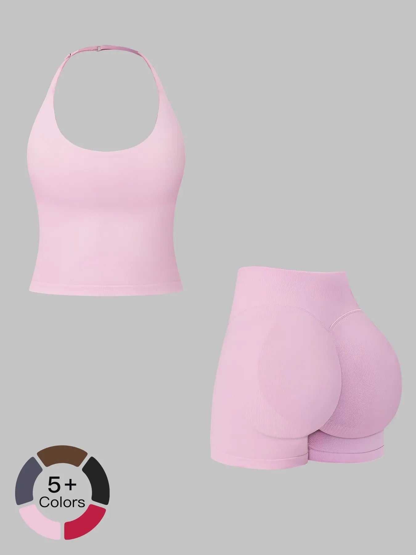 Seamless Athletic Yoga Set Neckline Back Beauty Lift Butt Tight Outdoor Running Fitness Two-Piece Women's - image 5