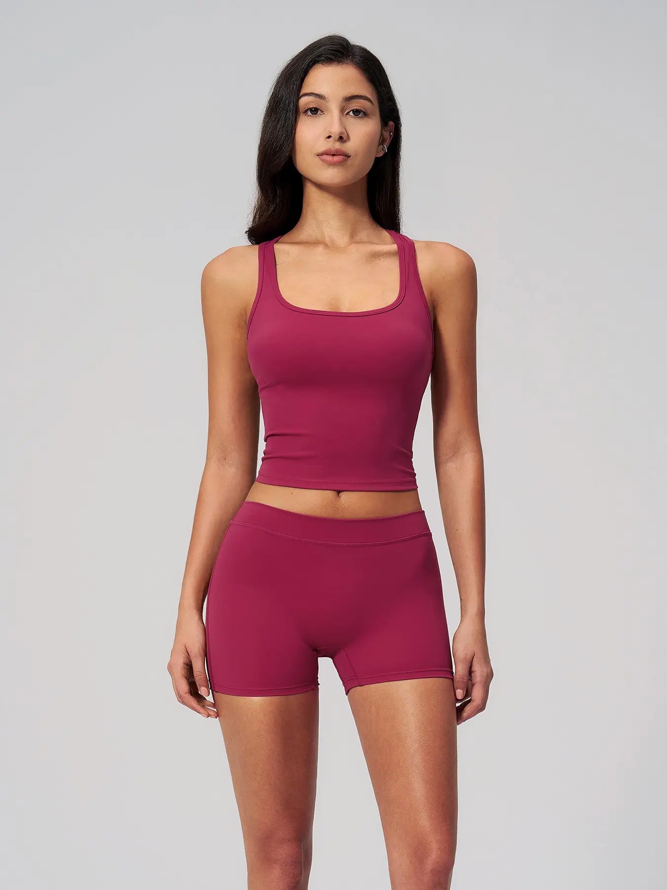 Women's Yoga Set, Fleece Square Neck Backless Outerwear - image 8