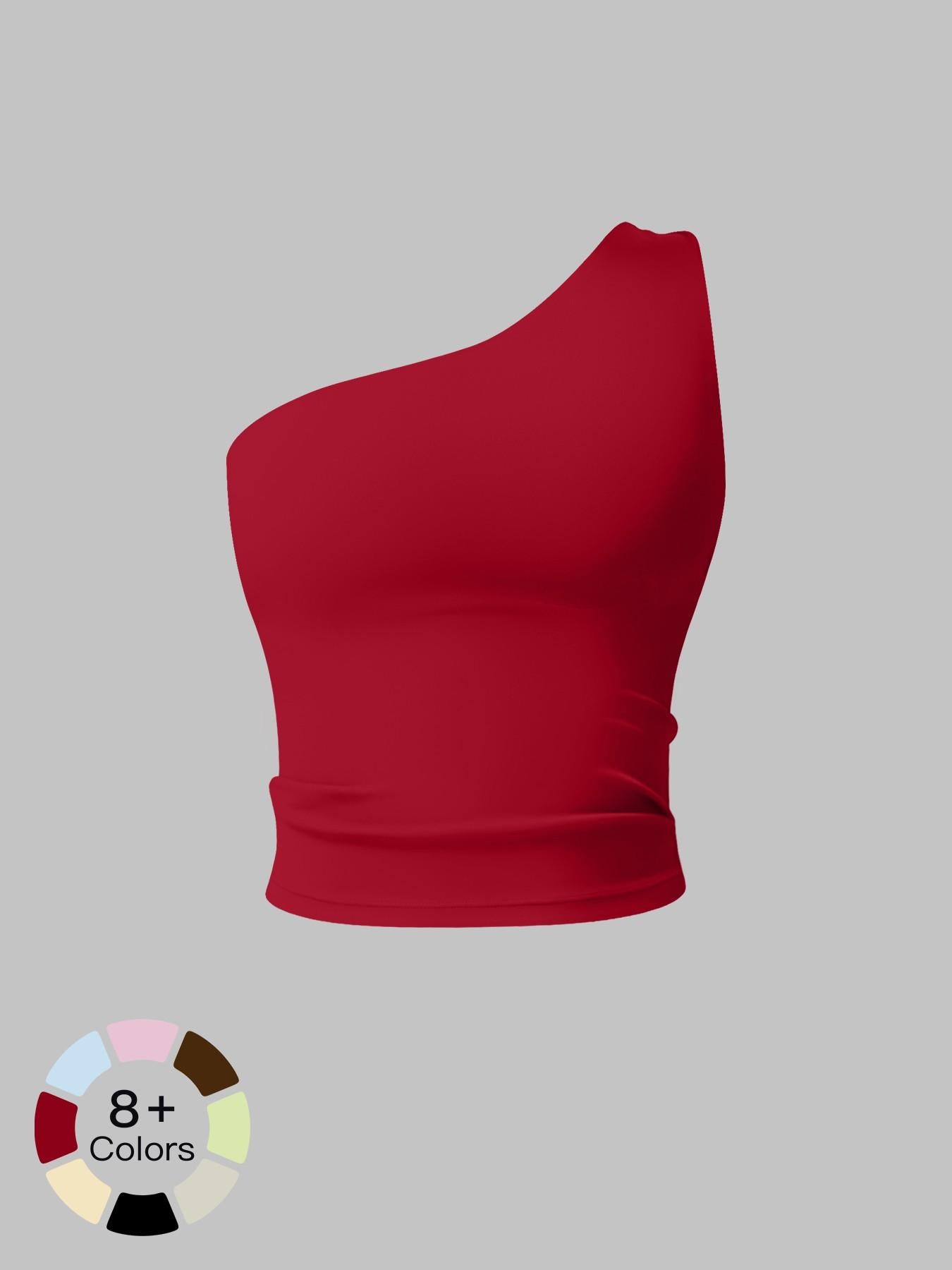 Women's Solid Color One Shoulder Sports Bra, High Stretch Comfortable Breathable Quick Drying Yoga Bra - image 28