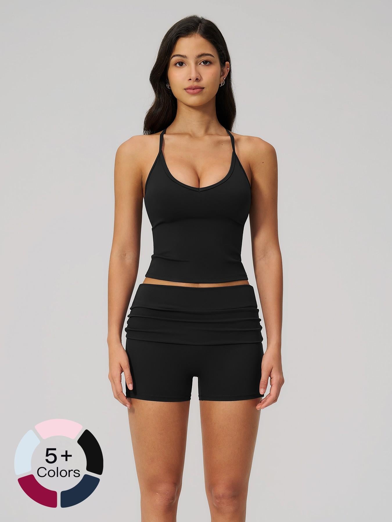 Cross-Border Fuzzy Yoga Set, Halter Backless High-End Fitness Running Sports Yoga Wear - image 22