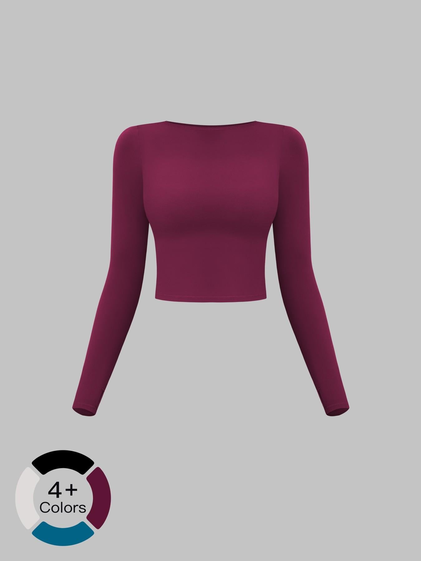 Cross-Border Summer Creamy Fleece Yoga Top Active Tops Long Sleeve, Outdoor Sports Running Fitness… - image 11