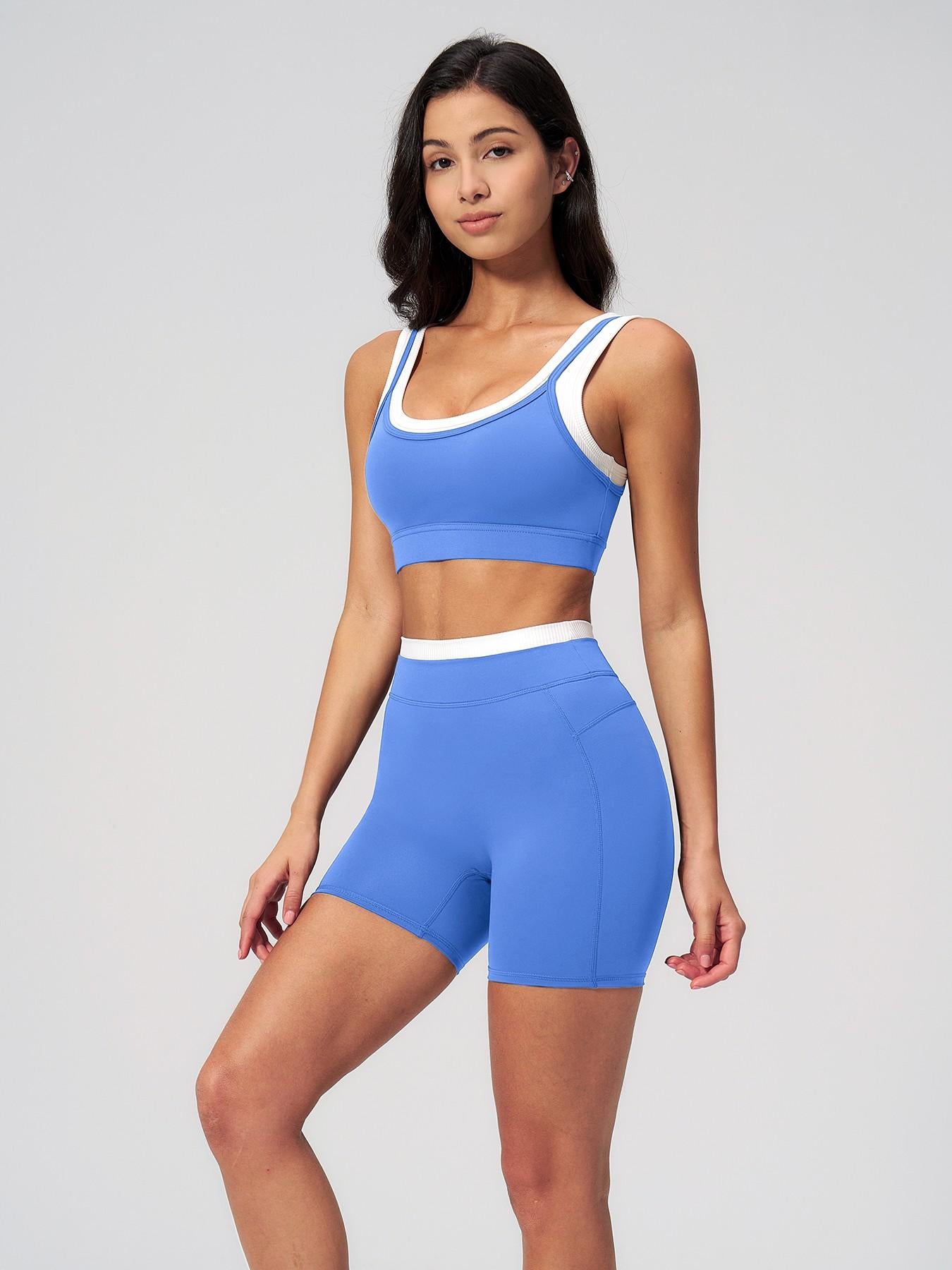 Women's Two-Piece Colorblock Yoga Set, Activewear Set - image 16