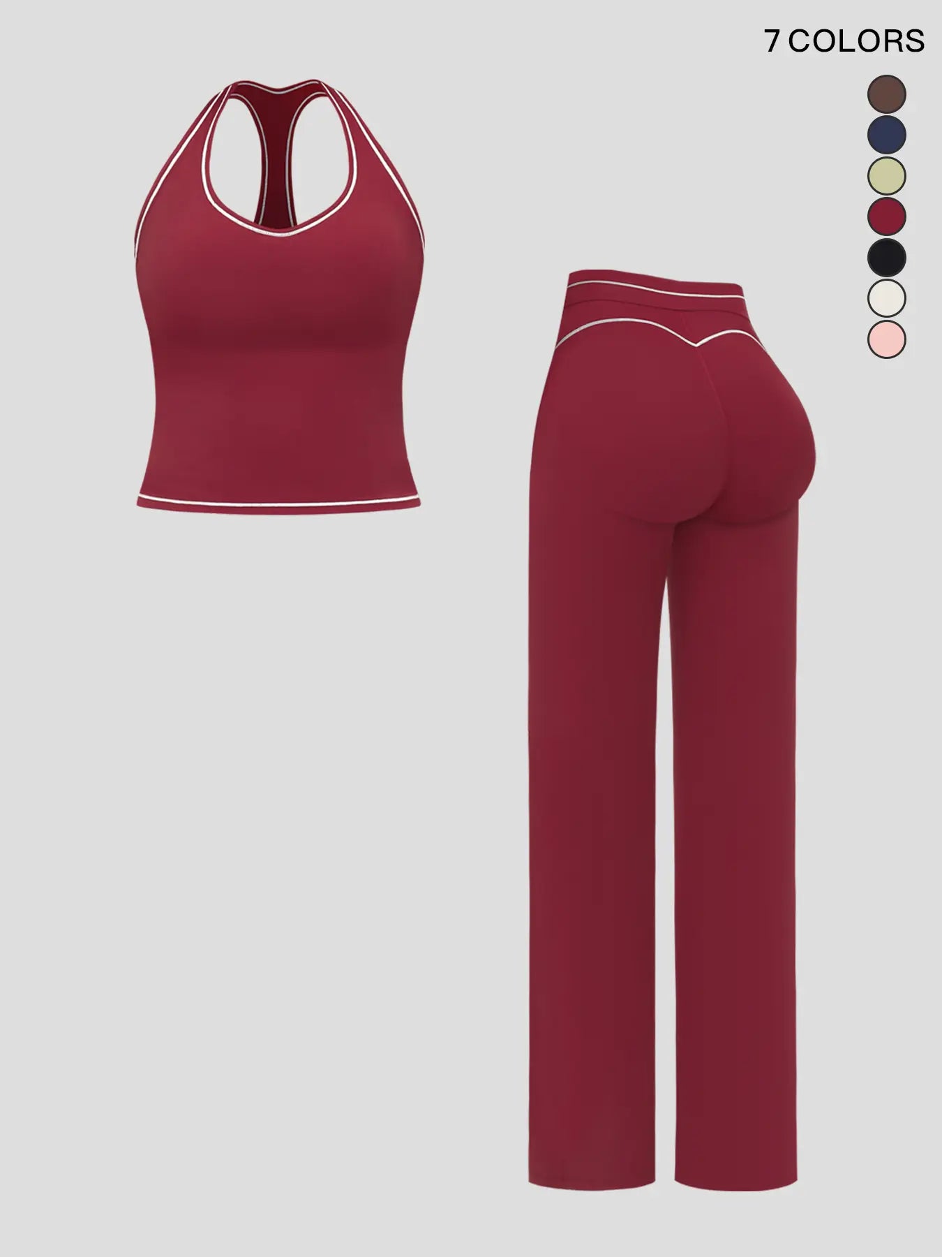Women's Yoga Set with Dual Shoulder Straps, High-End Feel Sportswear