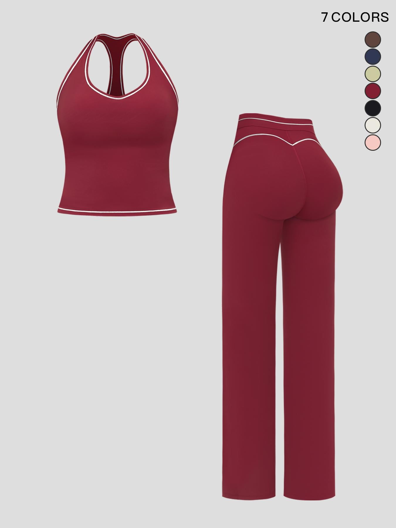 Women's Yoga Set with Dual Shoulder Straps, High-End Feel Sportswear - image 22