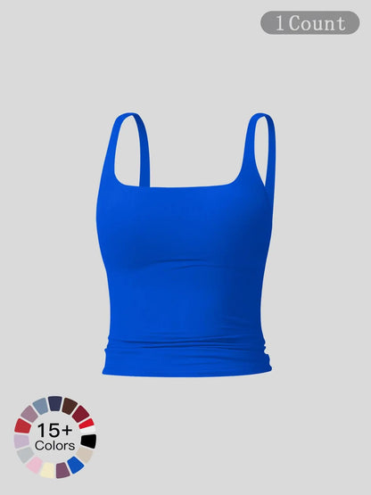 Women's Solid Color Sports Tank Top for Yoga & Gym - image 8