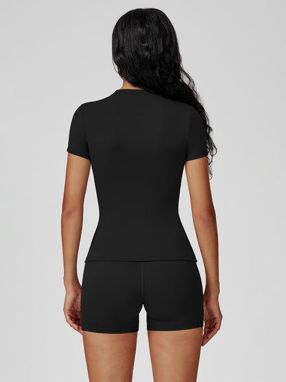 Women's High Waist Yoga Shorts Athletic Set, Stretchy Fitness Running - image 16
