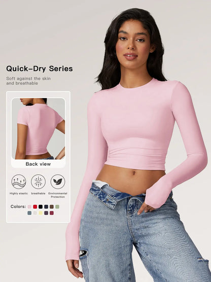 Women's Compression Sports Tee - Quick Drying Long Sleeve