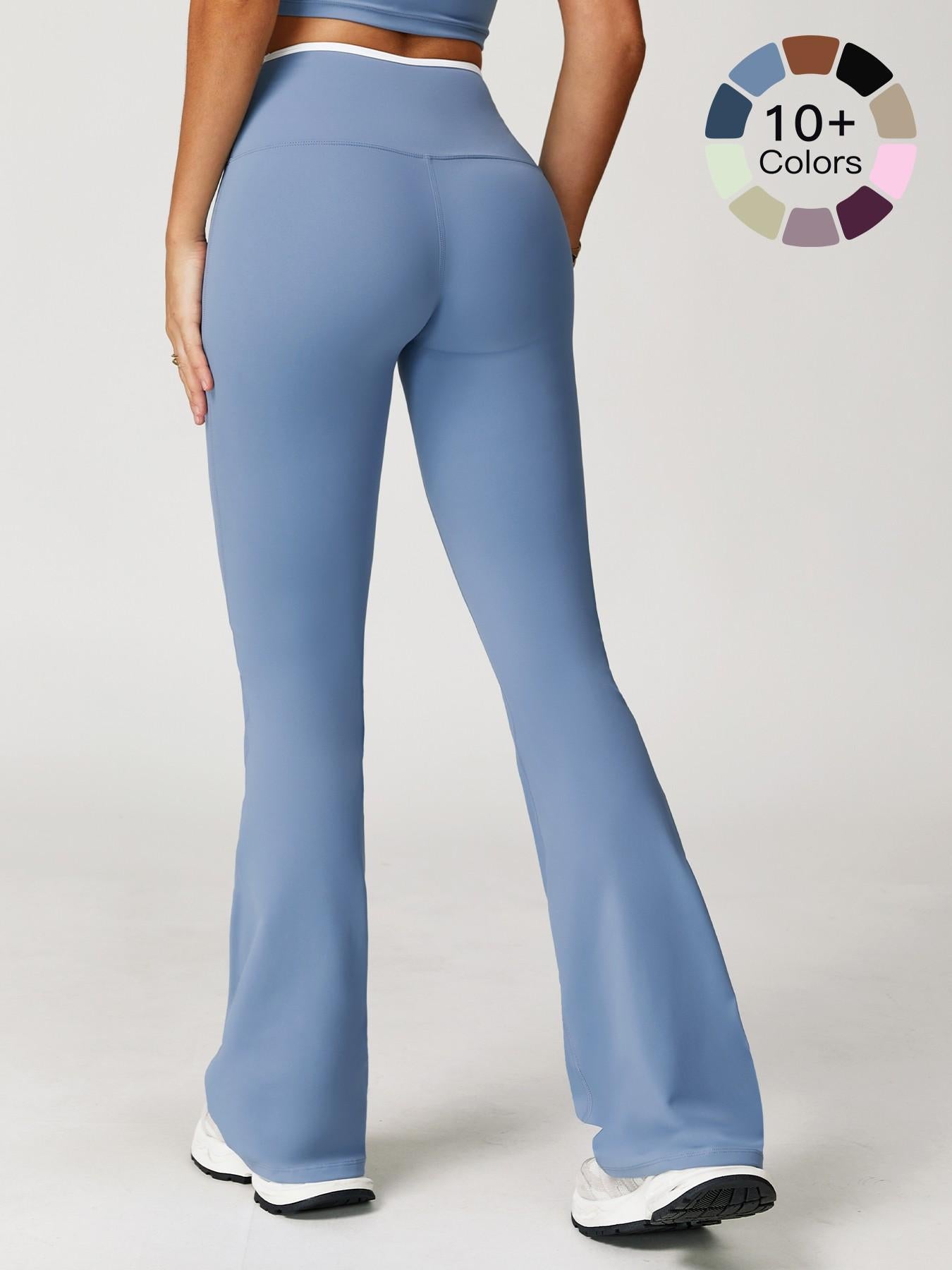 High-Waisted Quick-Dry Wide-Leg Active Pants, Activewear Bottoms - image 23