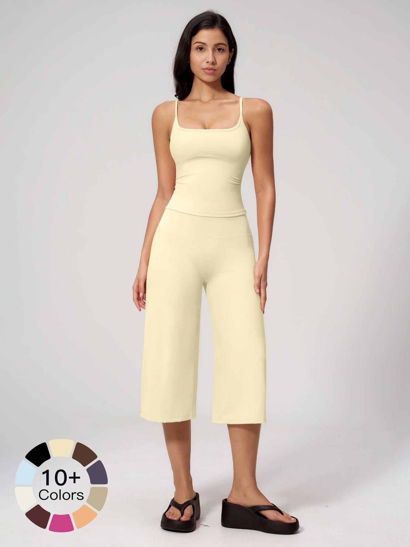 Yoga Tank Top High Waist Quick-Dry Casual Mid-Length Pants Running Outdoor Athletic Sportswear Yoga… - image 24