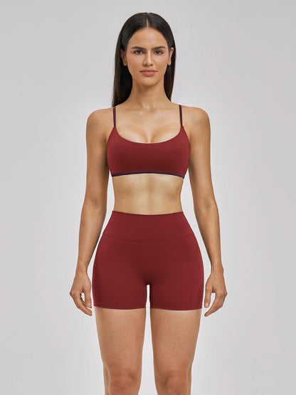 Women's Fashionable Bare-Look Sports Set, Sexy Back Thin Straps - image 15