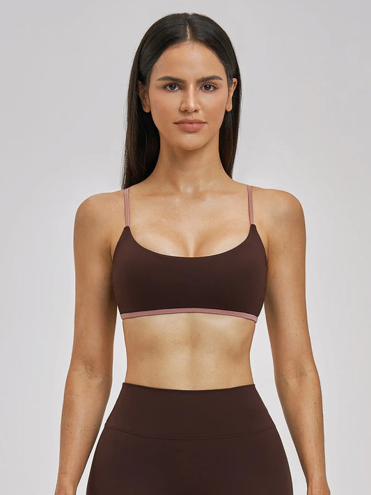 Cross-Border Naked Feel Fake Two-Piece Color Block Yoga, Outdoor Casual Sports Fitness Underwear for… - image 6