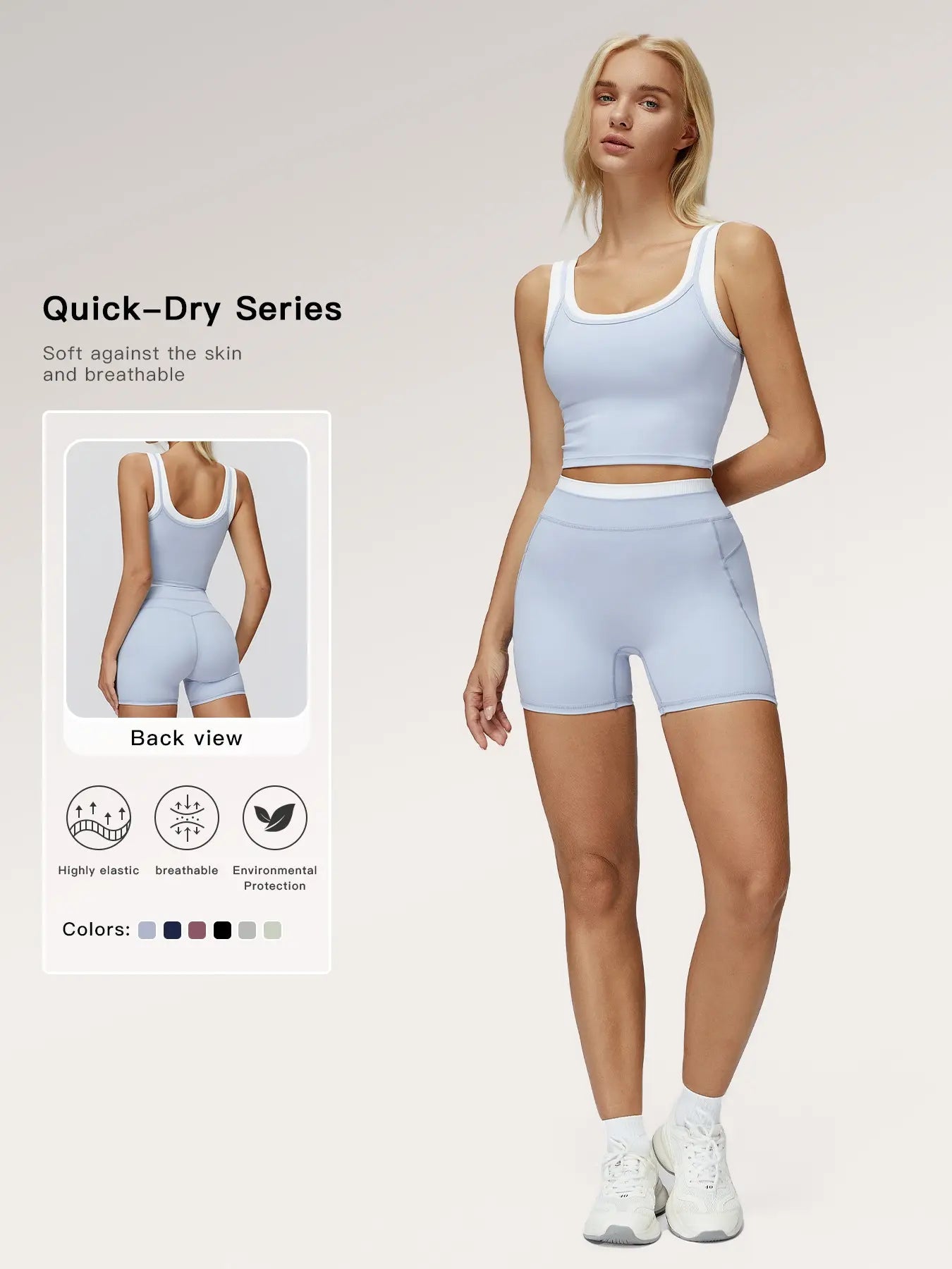 Women's Two-Piece Versatile Colorblock Yoga Set, High-Waisted Ribbed Casual Sportswear for Gym - image 2