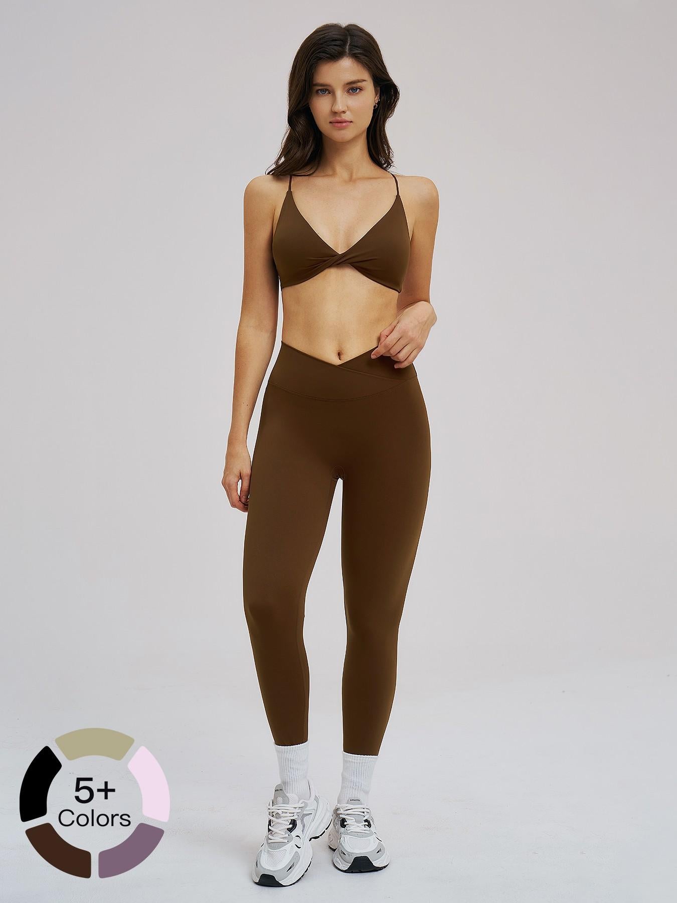 Cross-Border Yoga Set, Fleece-Lined Thin Strap Back Support Tight Fit - image 17