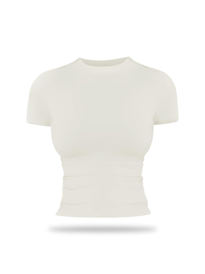 Women's Solid Color Sports Tee, Fitness Sport Top - image 24