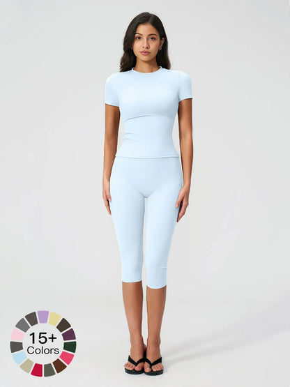 Breathable Tight Yoga Set, High Waist Quick-Dry Fitness Wear