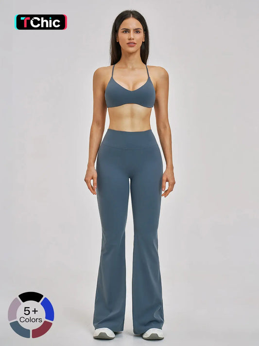 Cross-Border Tight Back Yoga Set, Fleece Fashion Micro Fitness Sports Set