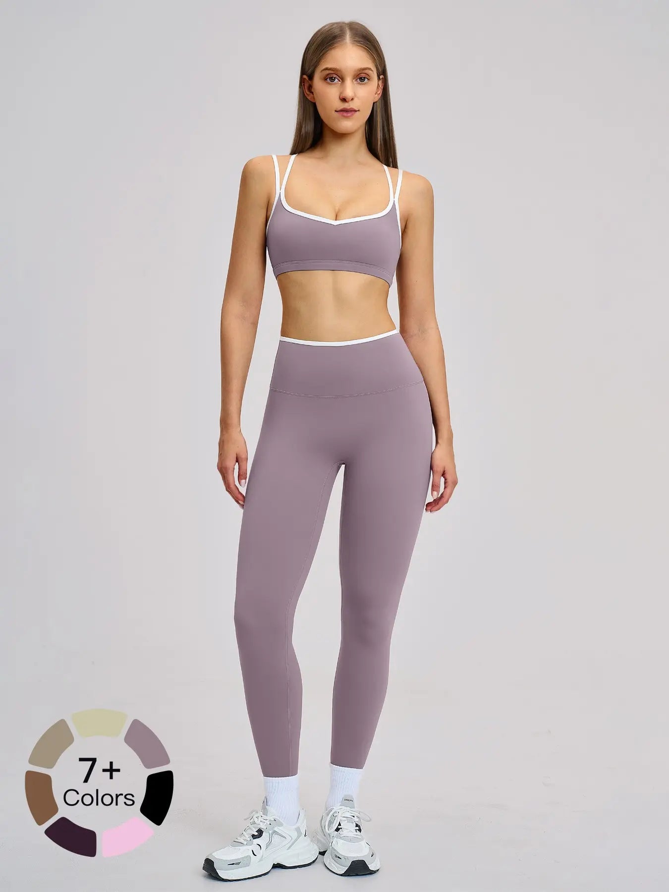 Women's Sporty Yoga Set, Solid Sports Sets