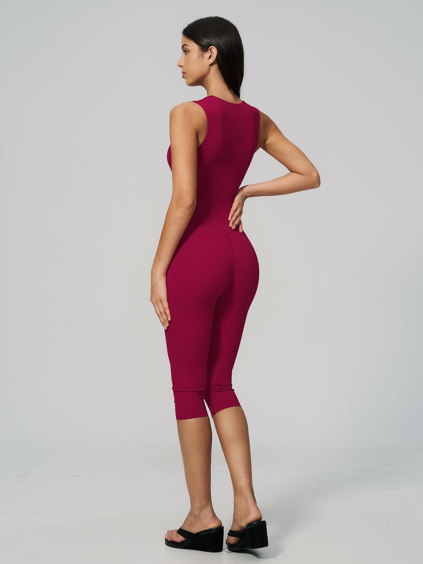 Cross-Border Naked Feel One-Piece Yoga, Square Neck Backless Tight Fit Slimming Sculpting Jumpsuit… - image 12