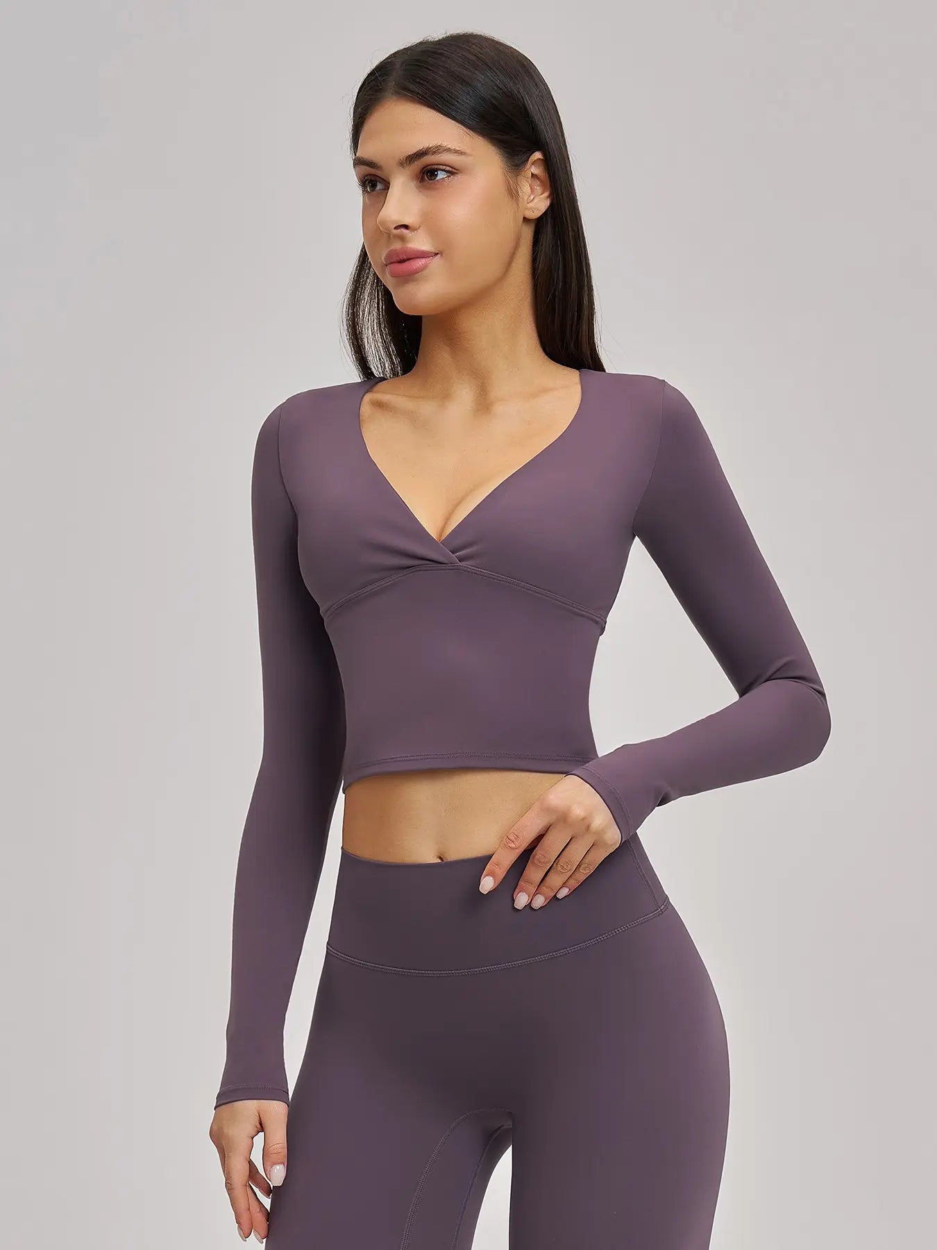 Women's Long Sleeve Yoga Top, European & American Style Spring Summer Pilates Workout Shirt - image 4