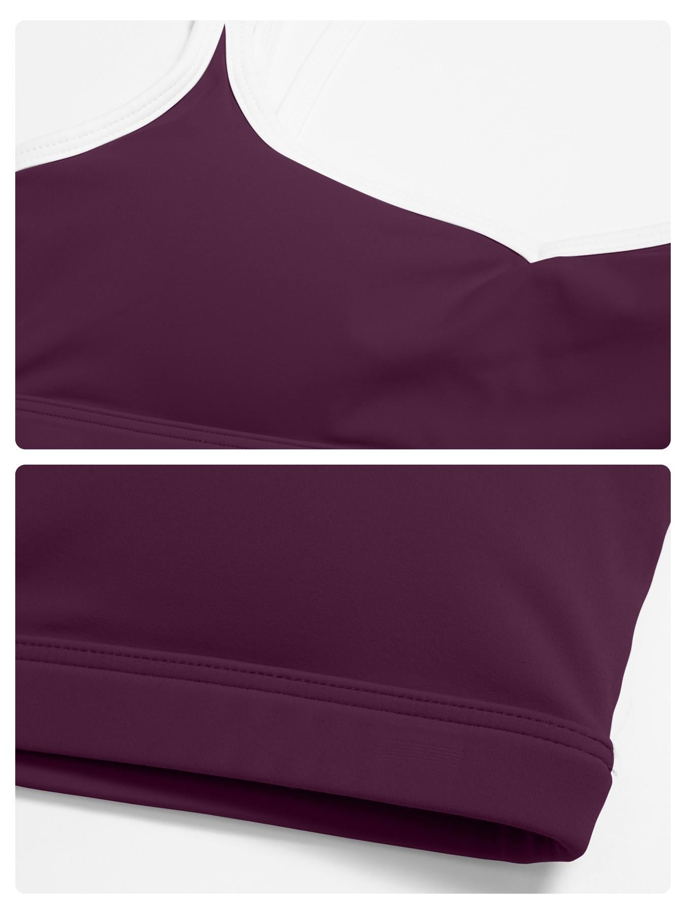 Colorblock Skin-Touch Sports Bra, Quick-Dry Tight-Fitting Cross-Back Sport Tank Top - image 13