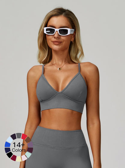 Seamless Yoga Bra with Shoulder Straps, Quick-Dry Sports Top - image 23