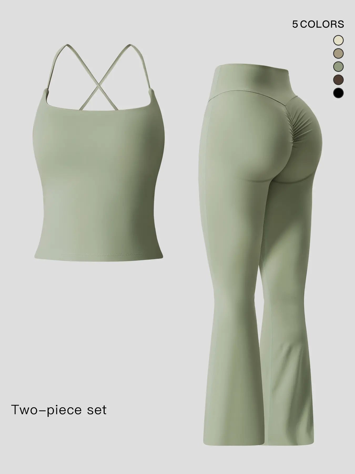 Women's Sportswear Two-Piece Set High-Strength Support Yoga Quick-Dry Form Fitting Activewear…