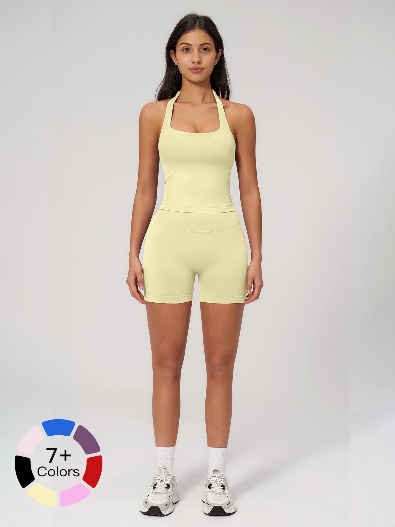 Seamless Yoga Set for Women, Tight Running Quick-Dry Sports Tank Top - image 20