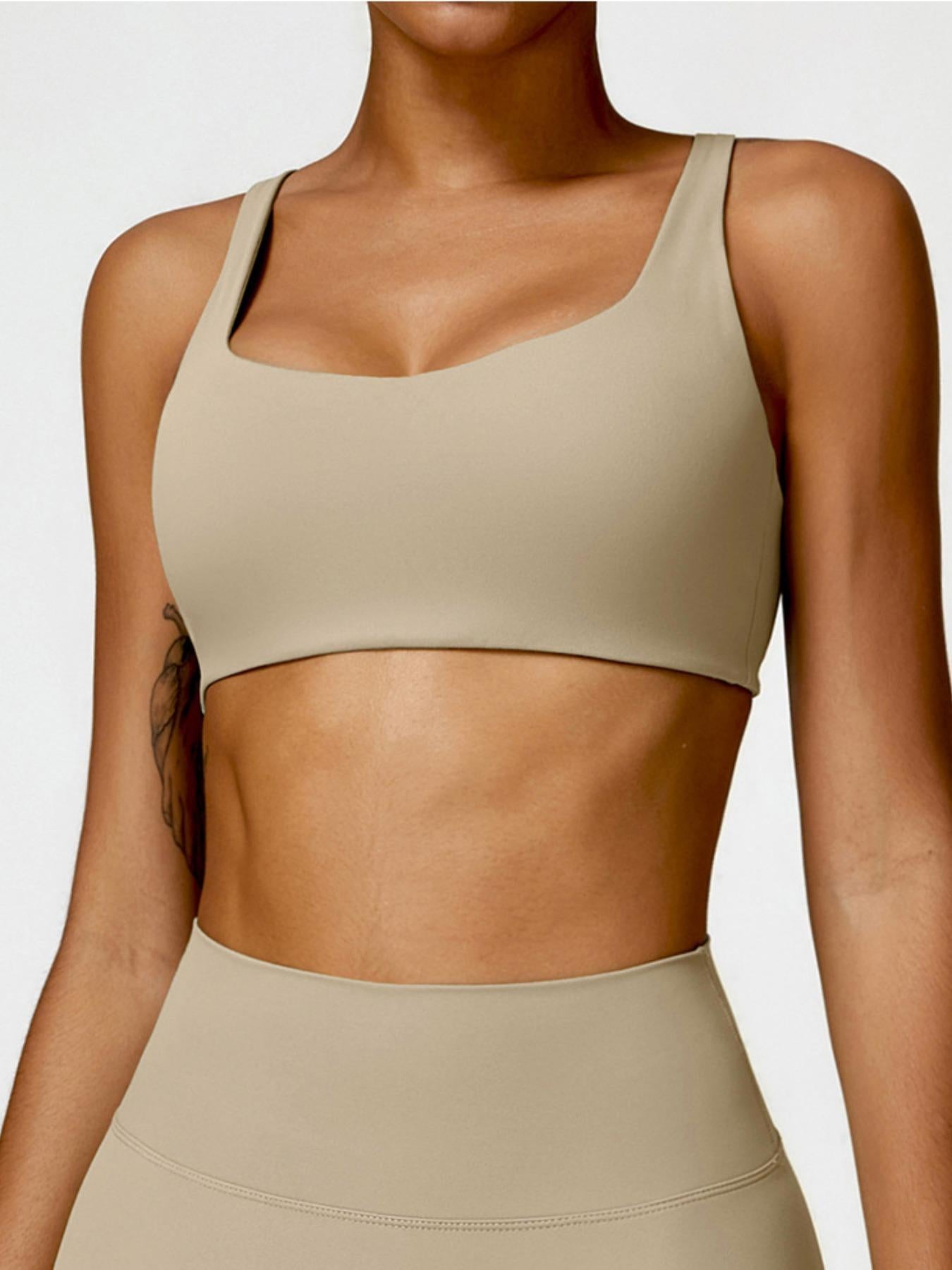 Women's Solid Backless Sports Bra, Quick Drying Breathable Comfortable Wireless Workout Yoga Bra - image 15