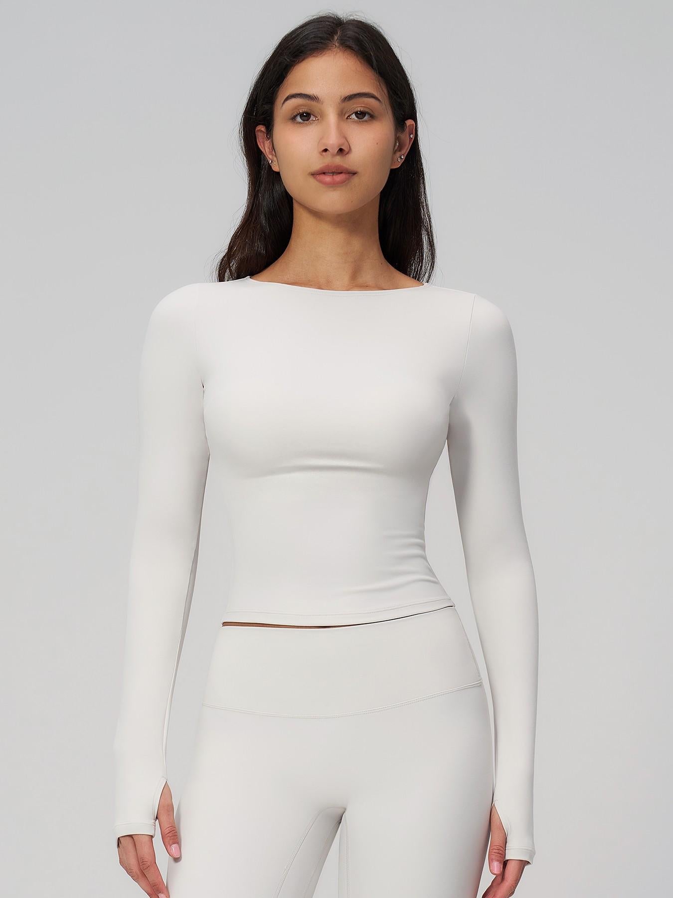 Cross-Border Summer Creamy Fleece Yoga Top Long Sleeve, Outdoor Sports Running Fitness - image 19