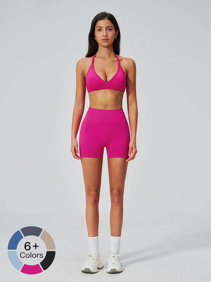 Seamless Yoga Set for Women, Halter Neck Backless Design - image 4