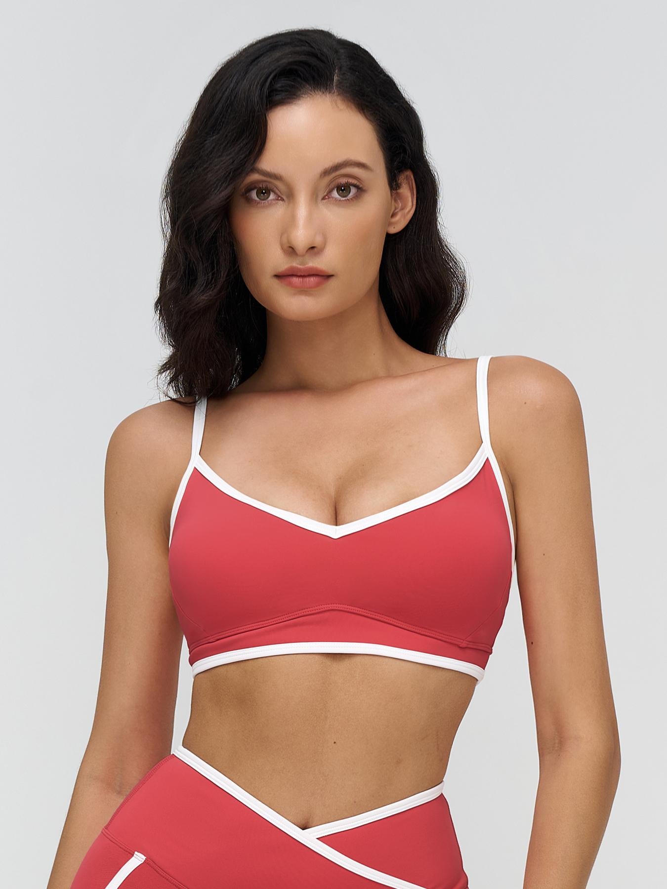 Women's Colorblock Yoga Bralette, Dual Shoulder Straps Design - image 10