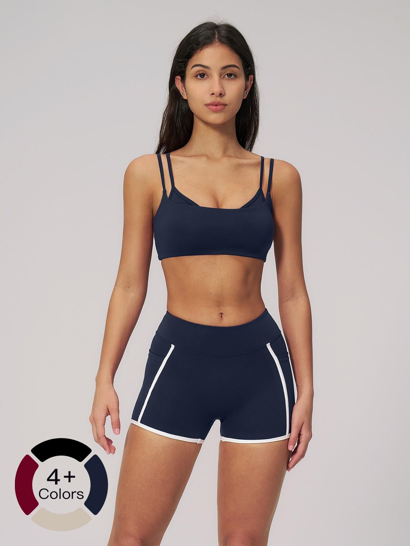 Women's Bare-Look Yoga Set, Contrast Stitching - image 20