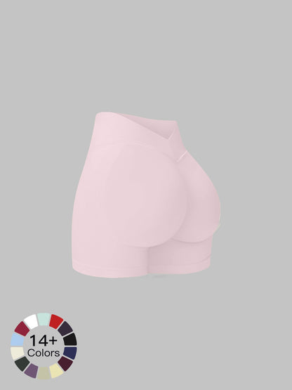 Women's Seamless Knitted Yoga Shorts, V-Neck Waist - image 26