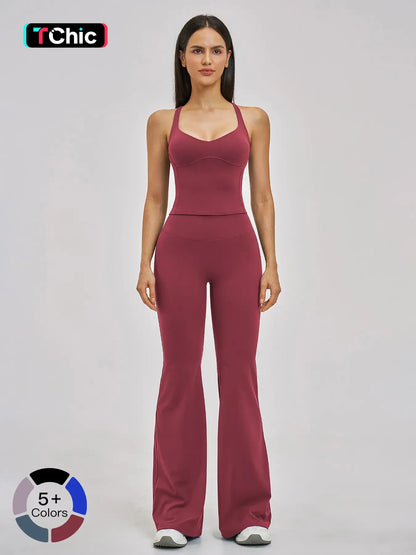 Women's Fitted Yoga Set, Cross-Back Design