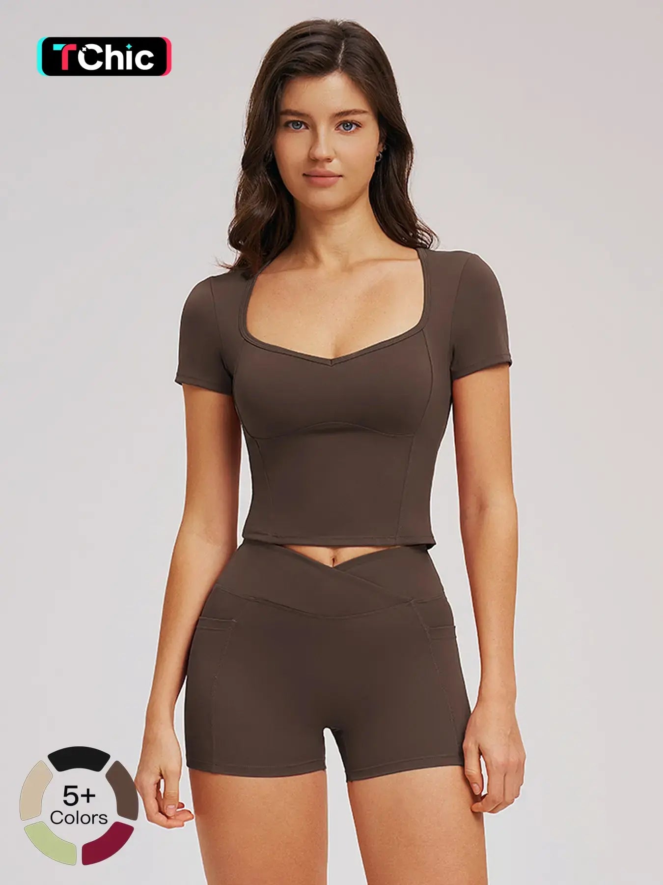 Spring Bare-feel Ultra-thin Sports Set, Tight Fashion Casual Yoga Set