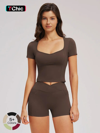 Spring Bare-feel Ultra-thin Sports Set, Tight Fashion Casual Yoga Set