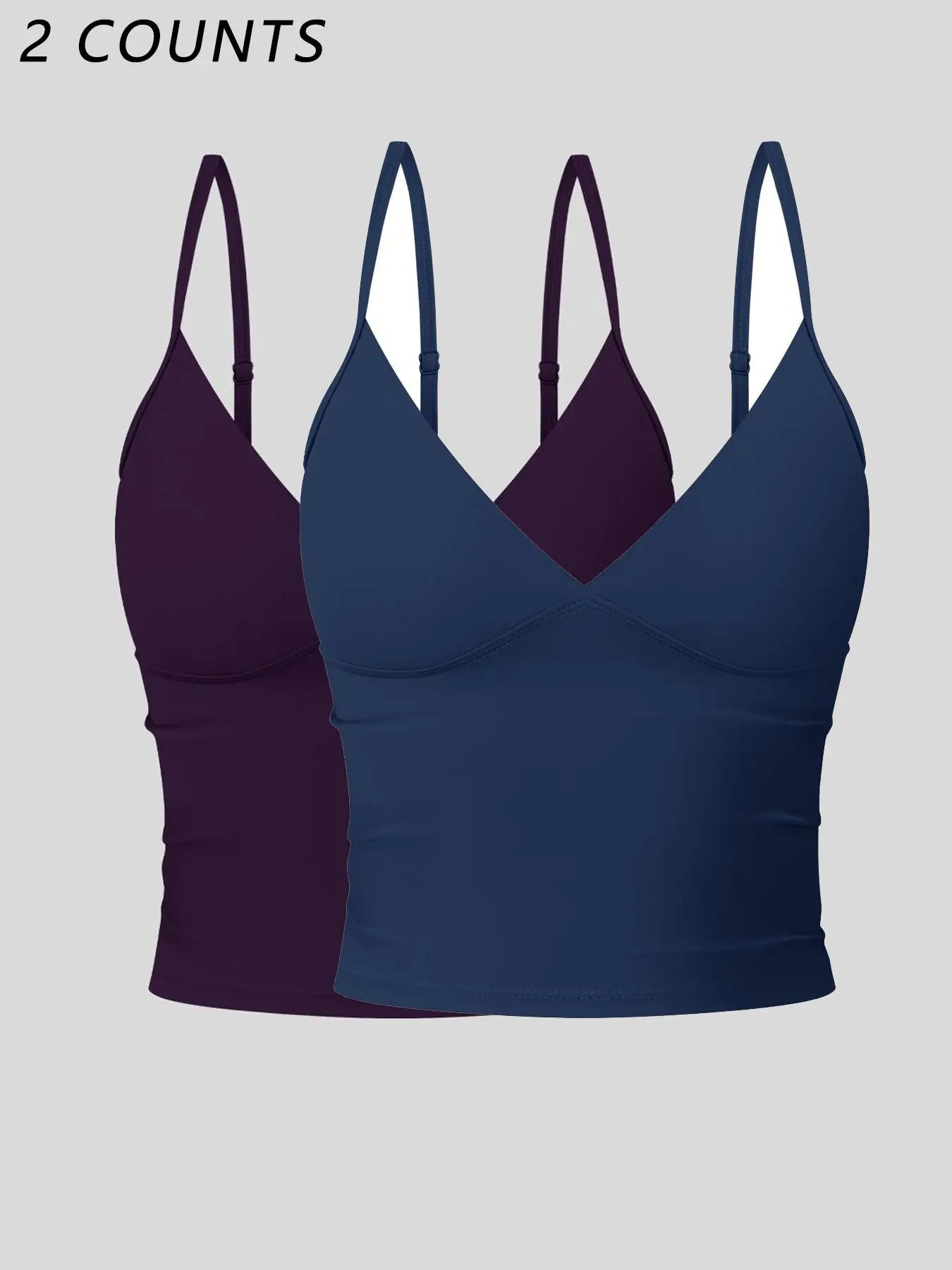 Women's Solid Color Sports Cami Top, Breathable Comfortable Sports Top