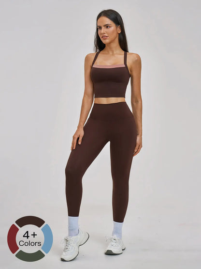 Cross-Back Sportswear Set, Quick-Dry Running & Fitness - image 3