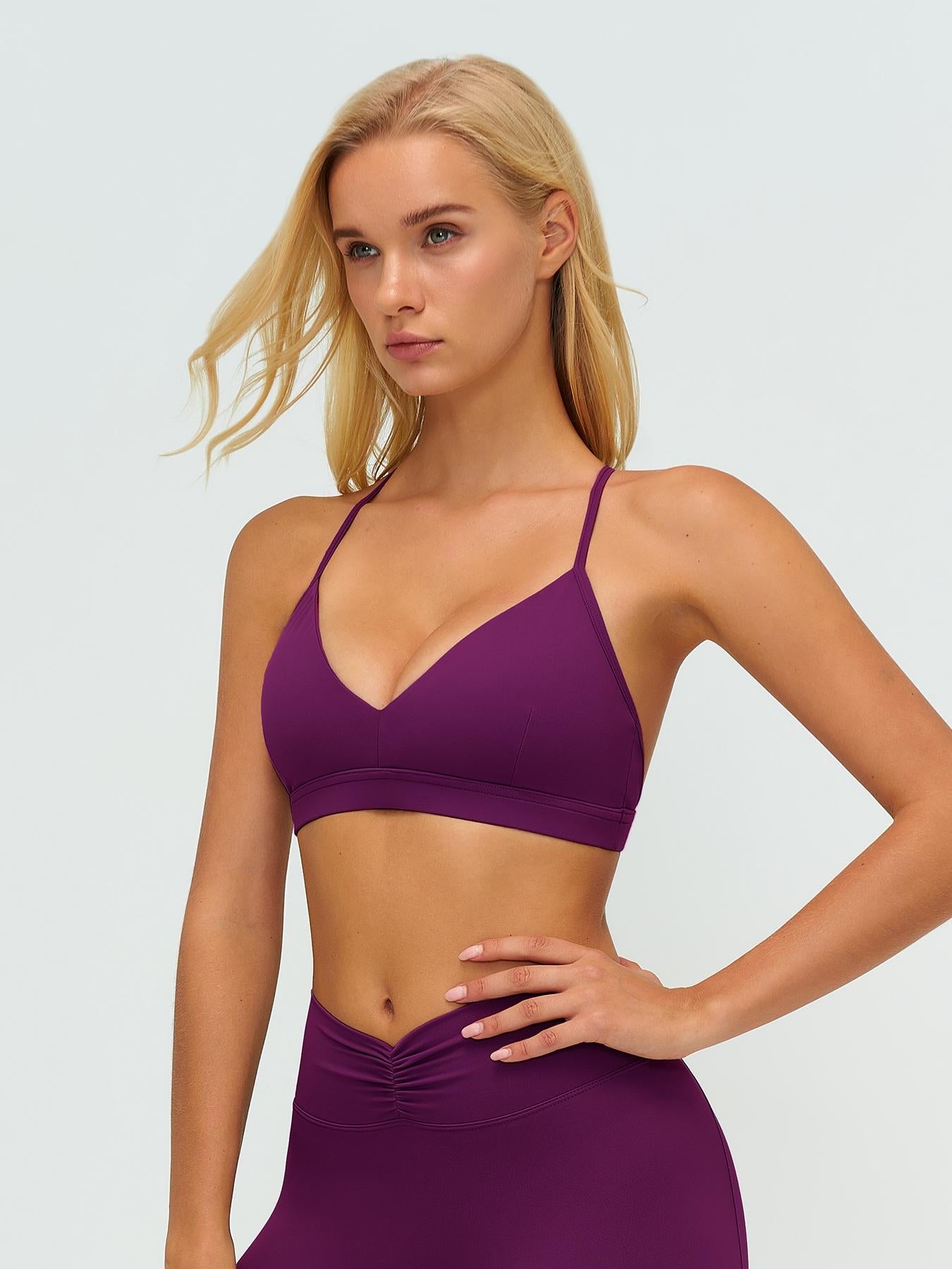Women's V-Neck Yoga Bra, Y-Type Backless Design - image 10