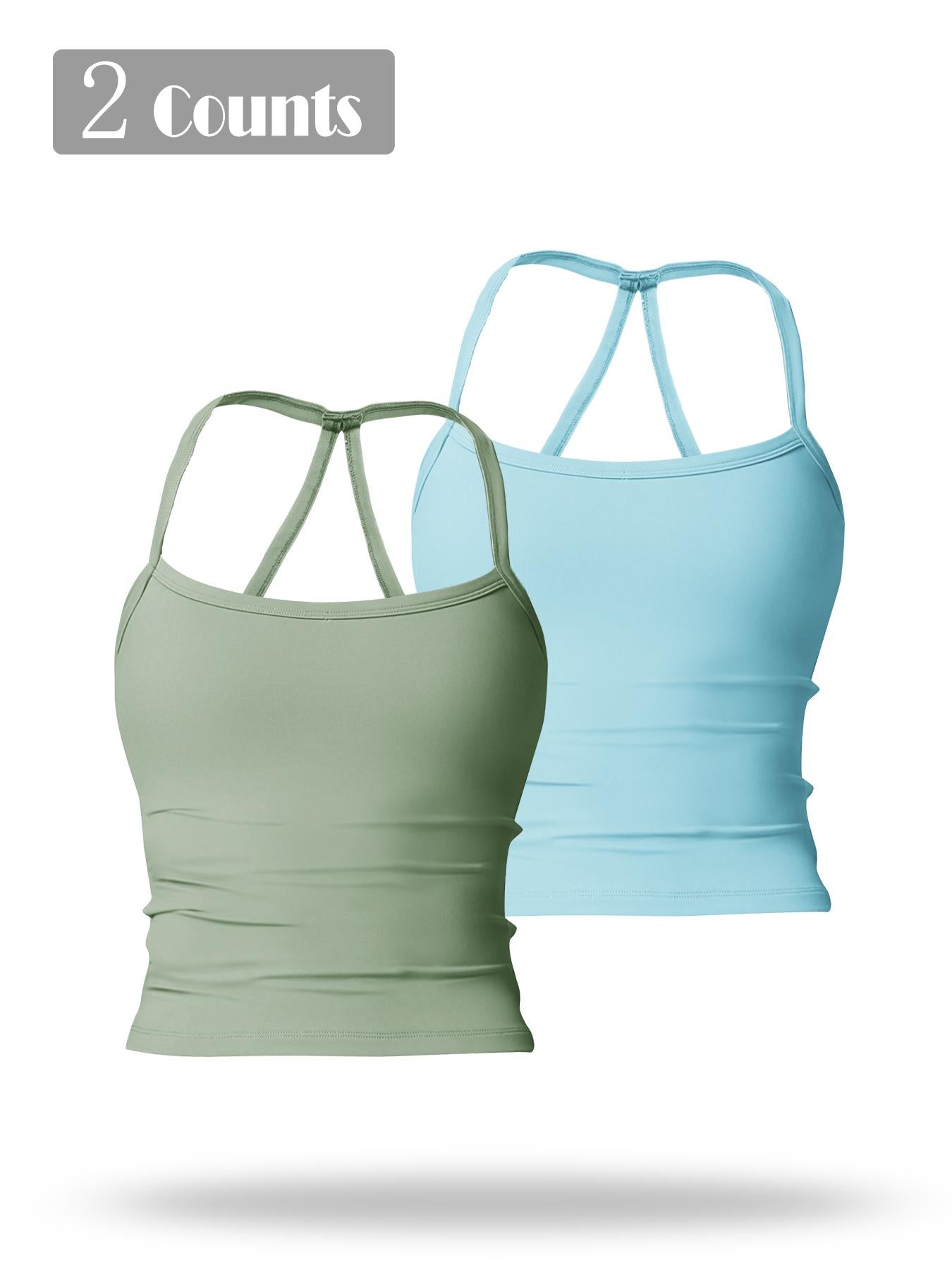 Women's Solid Backless Sports Cami Top, Quick Drying Breathable Sports Cami Top - image 22