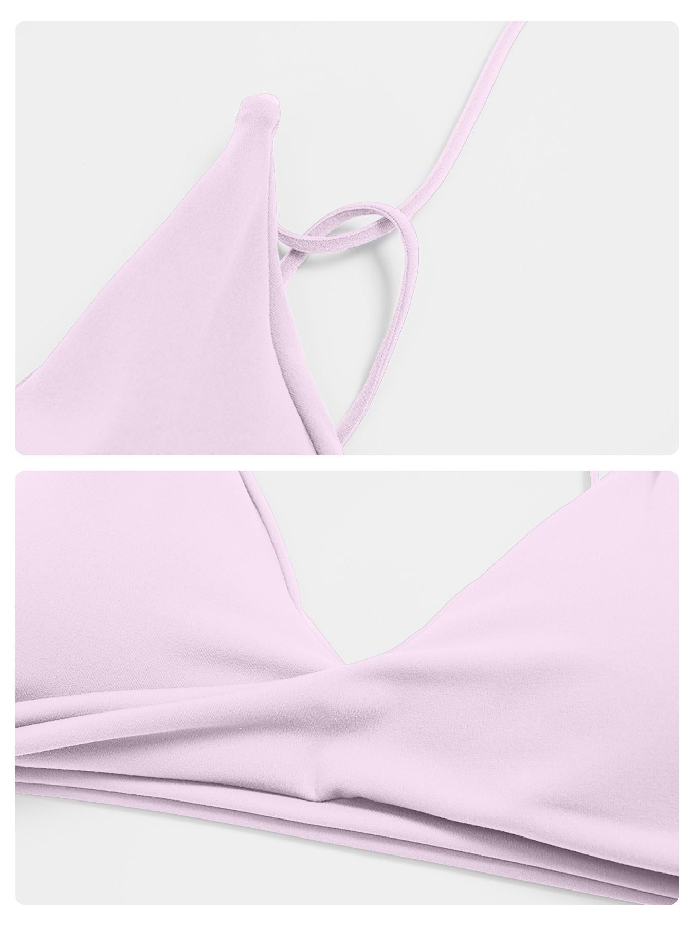 Women's V-Neck Sports Bra, Fine Strap Backless Design - image 13
