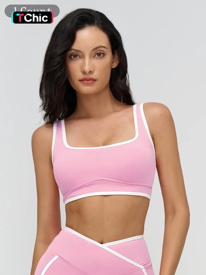 Women's Yoga Bralette, Large Square Neckline