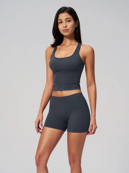 Women's Yoga Set, Fleece Square Neck Backless Outerwear - image 9