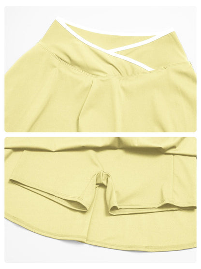 Summer New Outdoor Breathable Sports Tennis Skirt Workout Skirts, Colorblock Anti-Exposure High Waist… - image 17