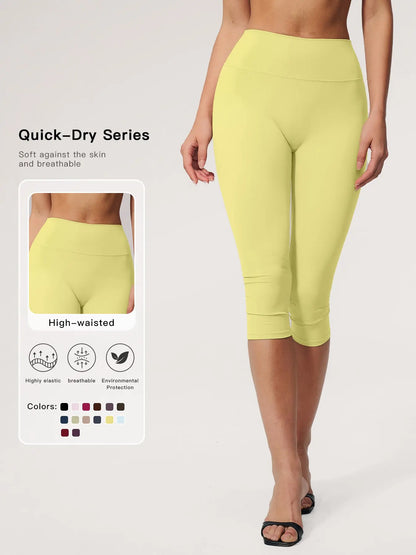 Cross-Border Fleece Yoga Pants, High-Waisted Tight Fit Slimming Gym Shorts