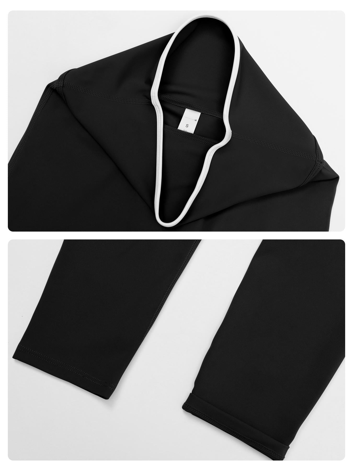 Women's Yoga Set, Colorblock Crisscross Backless Crop Top & High Waist Leggings - image 17