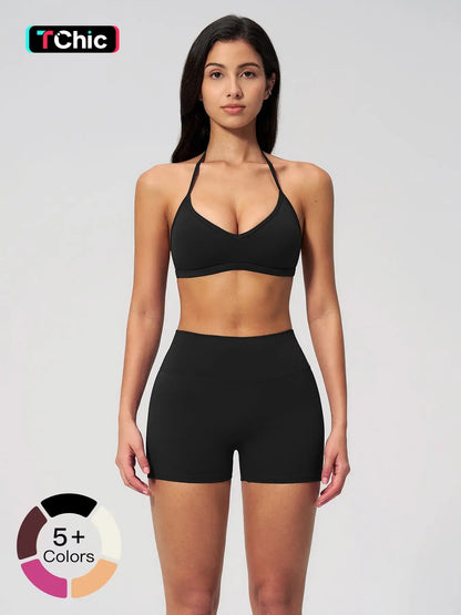 Tight-Fit Halter Backless Yoga Set for Women, Breathable Quick-Dry Cross-Border Casual Activewear…