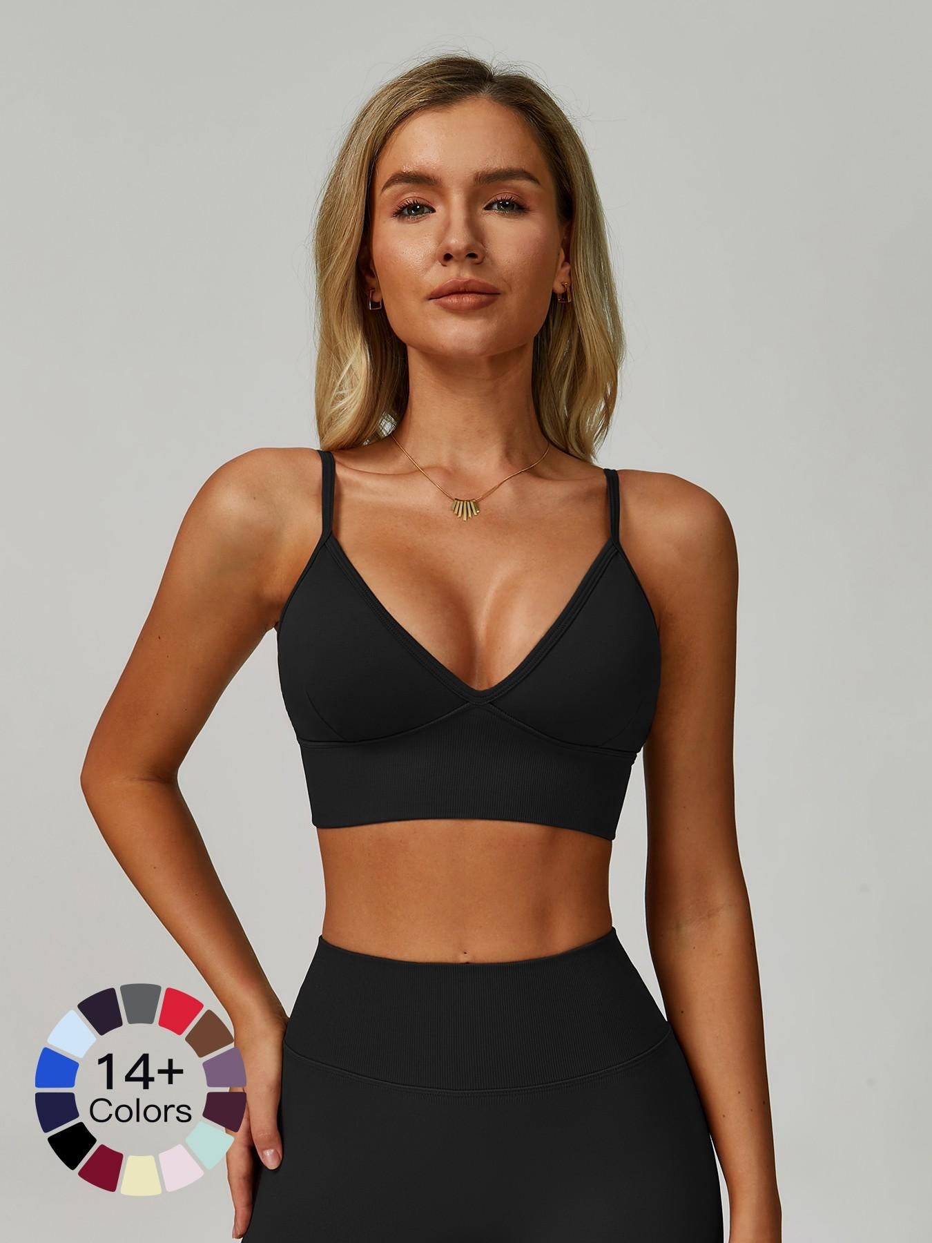Seamless Yoga Bra with Shoulder Straps, Quick-Dry Sports Top - image 19