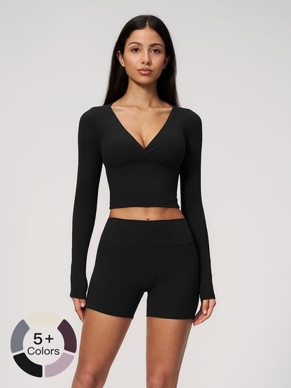 Terry Knit Workout Set, Push-Up Shockproof Dual-Layer Waistband - image 20